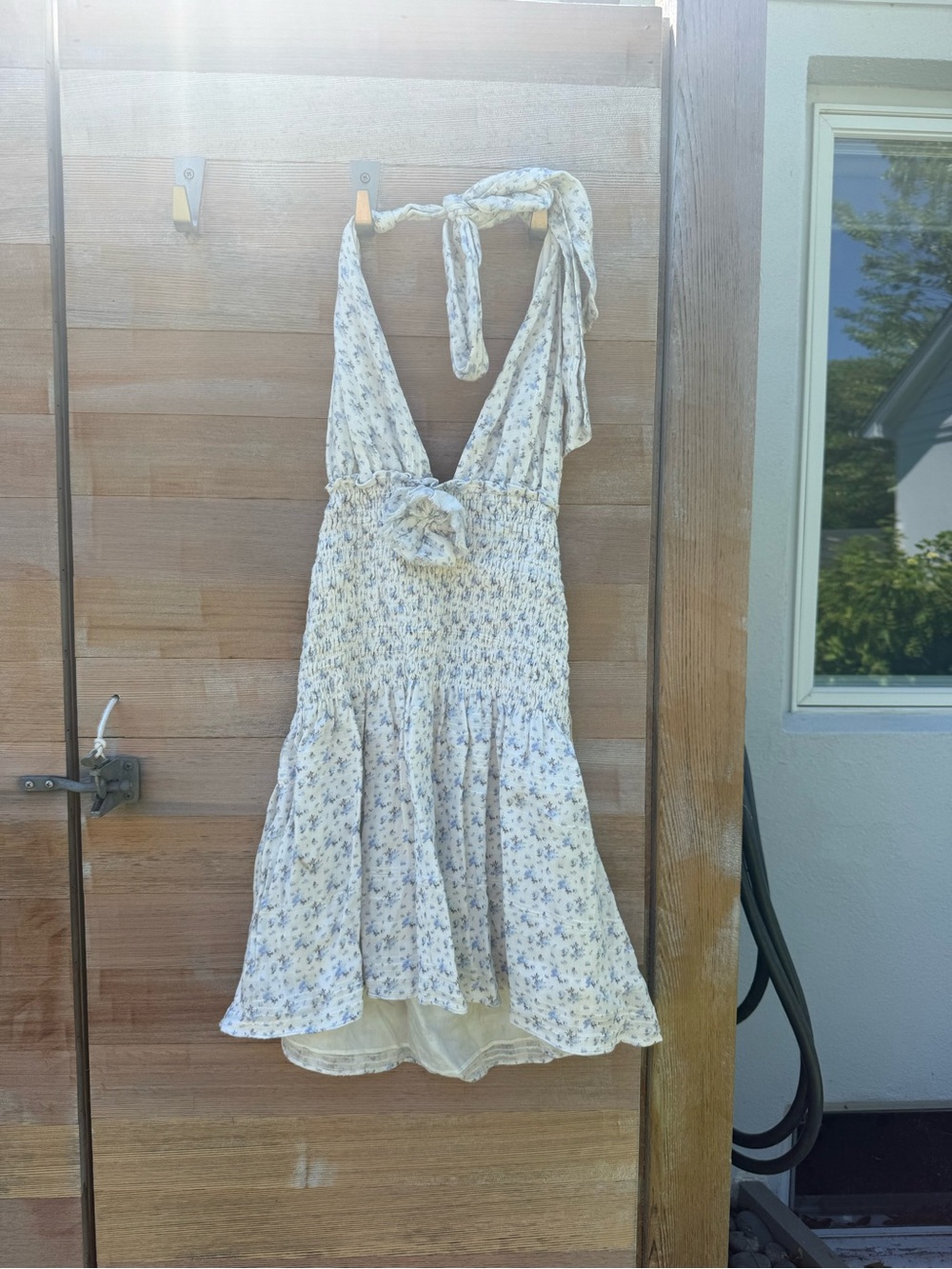 Loveshackfancy barely worn Light Blue Floral Halter Sundress